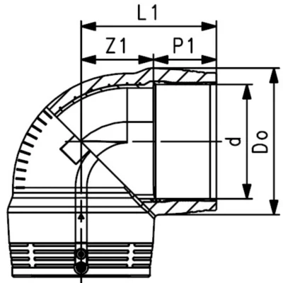 +GF+ KOLANO ELEKTROOPOROWE PE 100 SDR11 DN 125/90 stopni ELEKTROKOLANO ELGEF Plus - obrazek 2