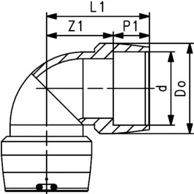 +GF+ KOLANO ELEKTROOPOROWE PE 100 SDR11 DN 225/90 stopni ELEKTROKOLANO ELGEF Plus - obrazek 2