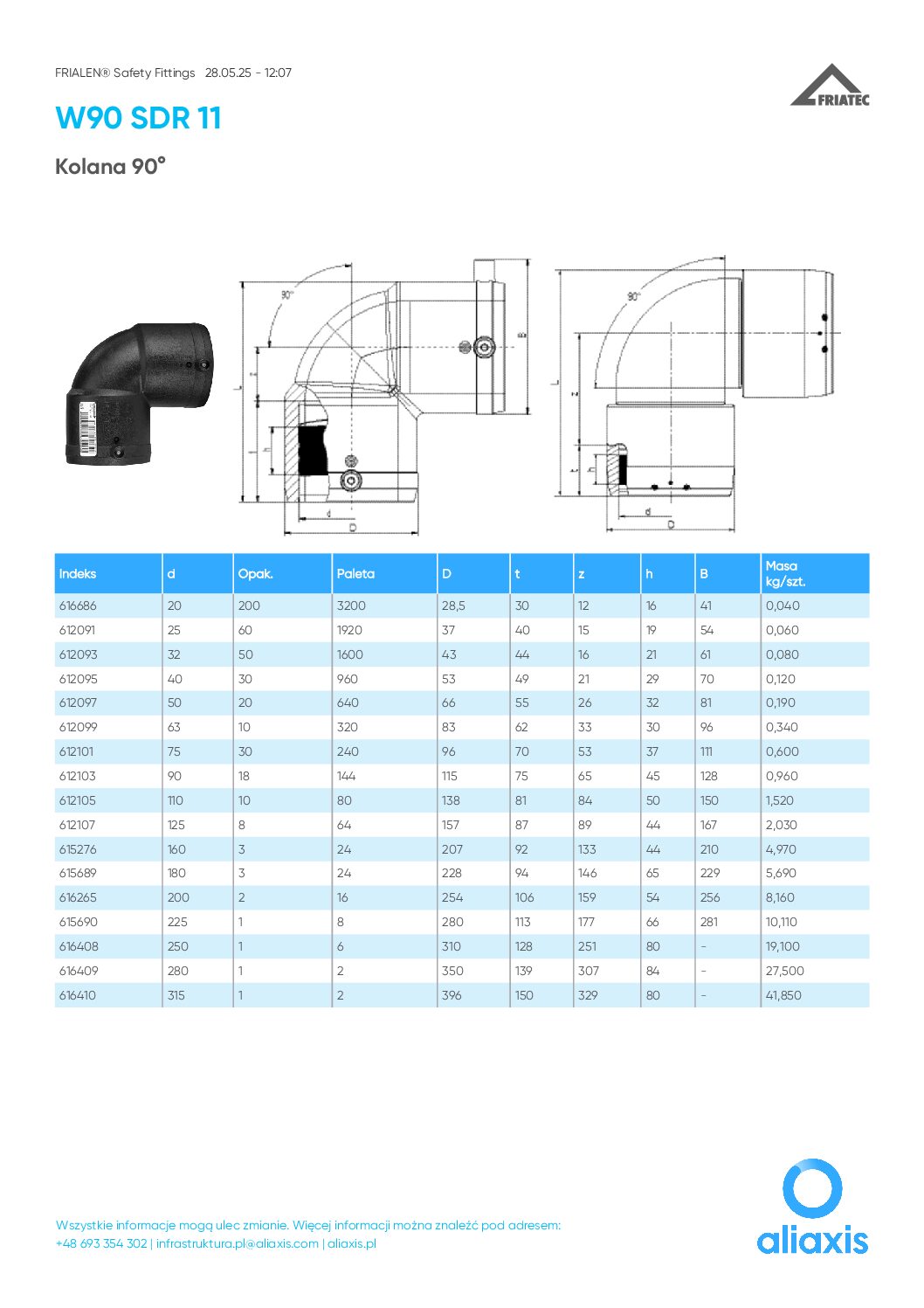 FRIALEN Kolano elektrooporowe DN32/90st. PE100 SDR11 W90 ELEKTROKOLANO - obrazek 2