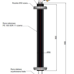Przejście do gazu przez ścianę śrubunek dn25