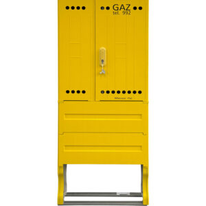 Szafka gazowa wolnostojącą z postumentem na 2 gazomierze G4 RAL 1021