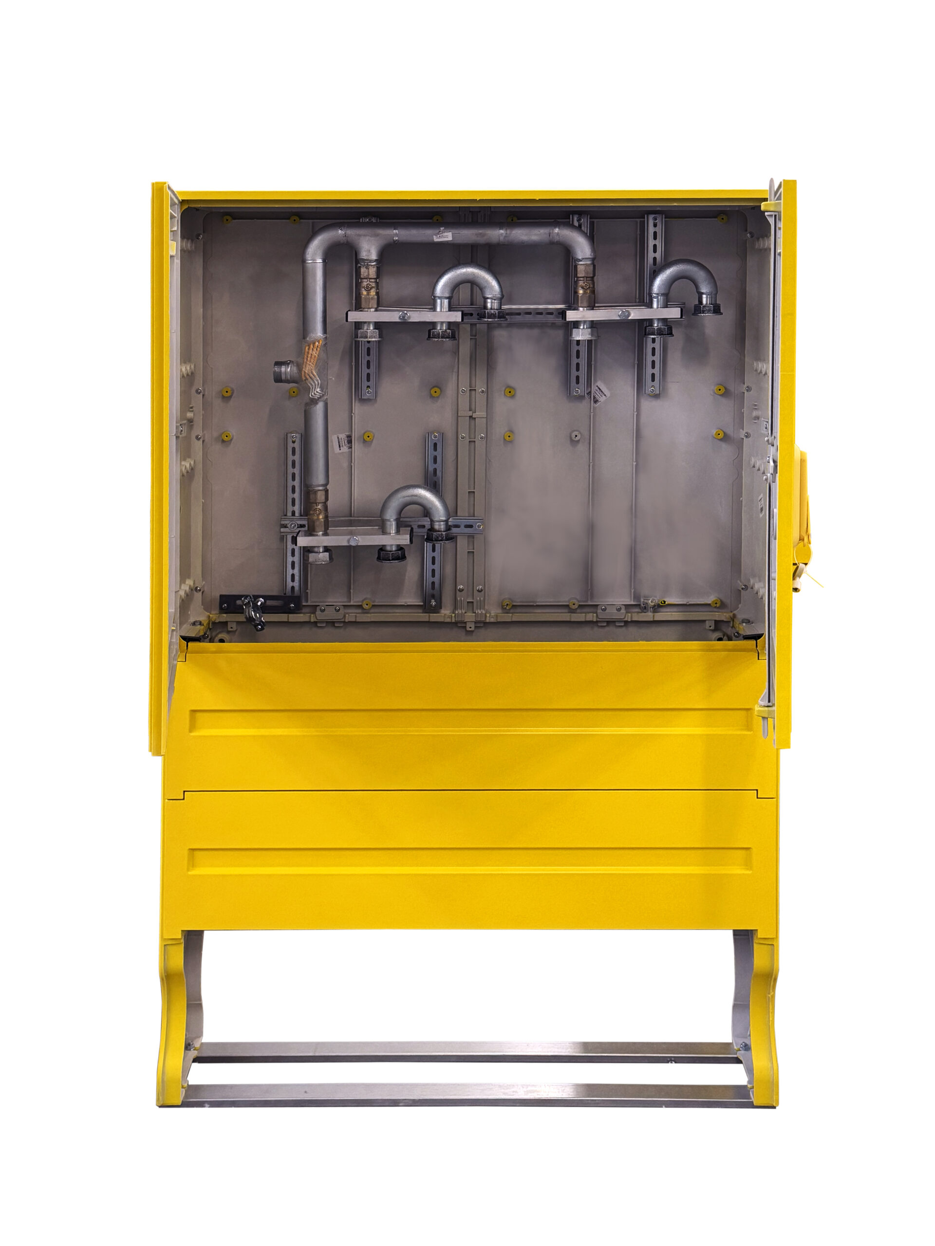 Szafka gazowa wolnostojącą z postumentem na 3 gazomierze G4 RAL 1021 - obrazek 4