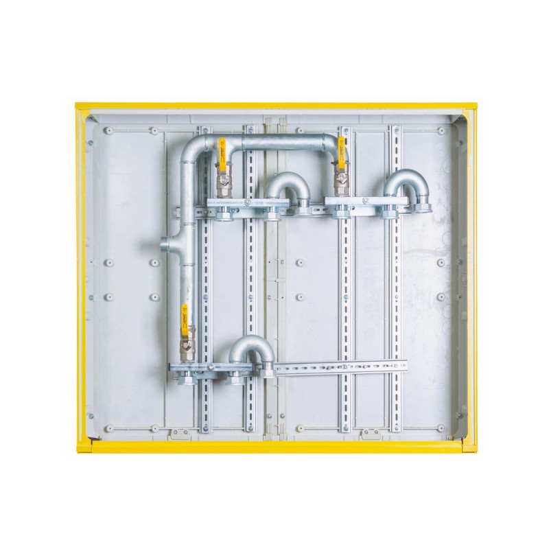 Szafka gazowa wolnostojącą z postumentem na 3 gazomierze G4 RAL 1021 - obrazek 3