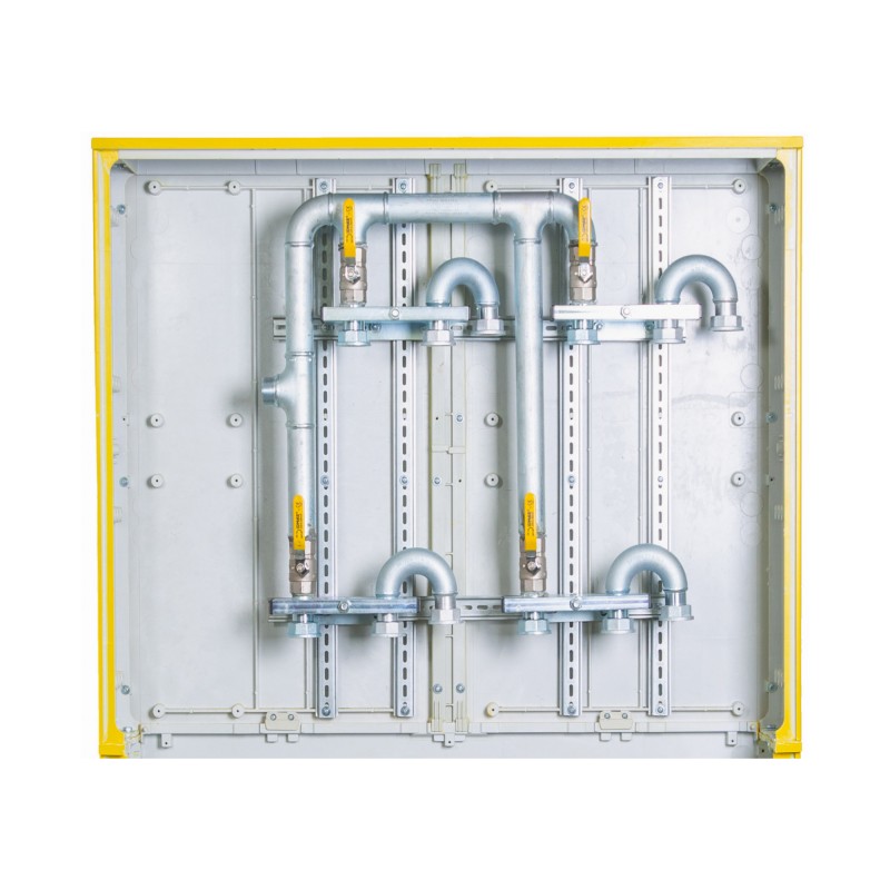 Szafka gazowa wolnostojącą z postumentem na 4 gazomierze G4 RAL 1021 - obrazek 3