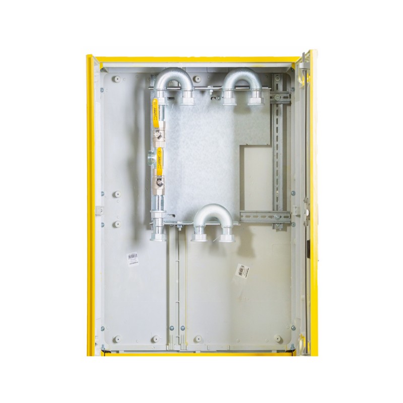 Szafka gazowa wolnostojącą z postumentem na 2 gazomierze G4 RAL 1021 - obrazek 3