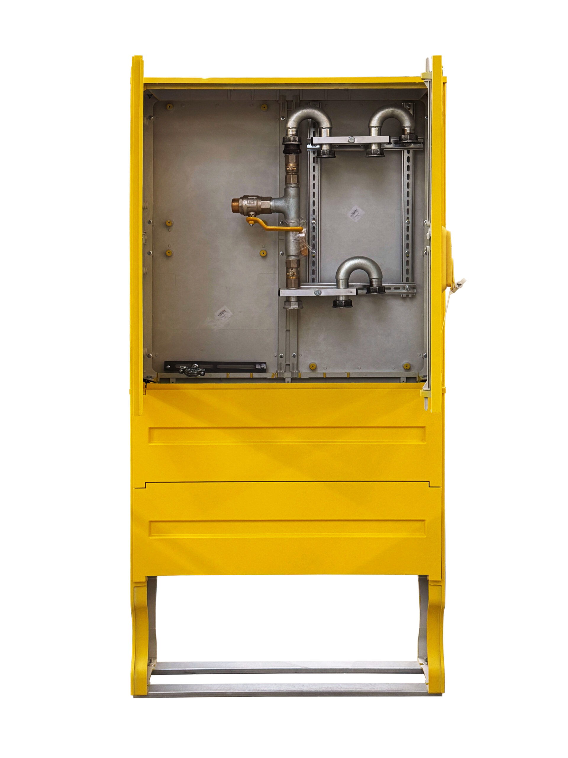 Szafka gazowa wolnostojącą z postumentem na 2 gazomierze G4 RAL 1021 - obrazek 3