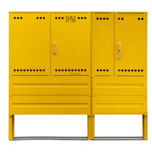 Szafka gazowa wolnostojącą z postumentem na 6 gazomierzy G4 RAL 1021