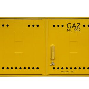 Szafka gazowa wolnostojącą żółta RAL1021 z tworzywa SMC 58cmx106cmx25cm