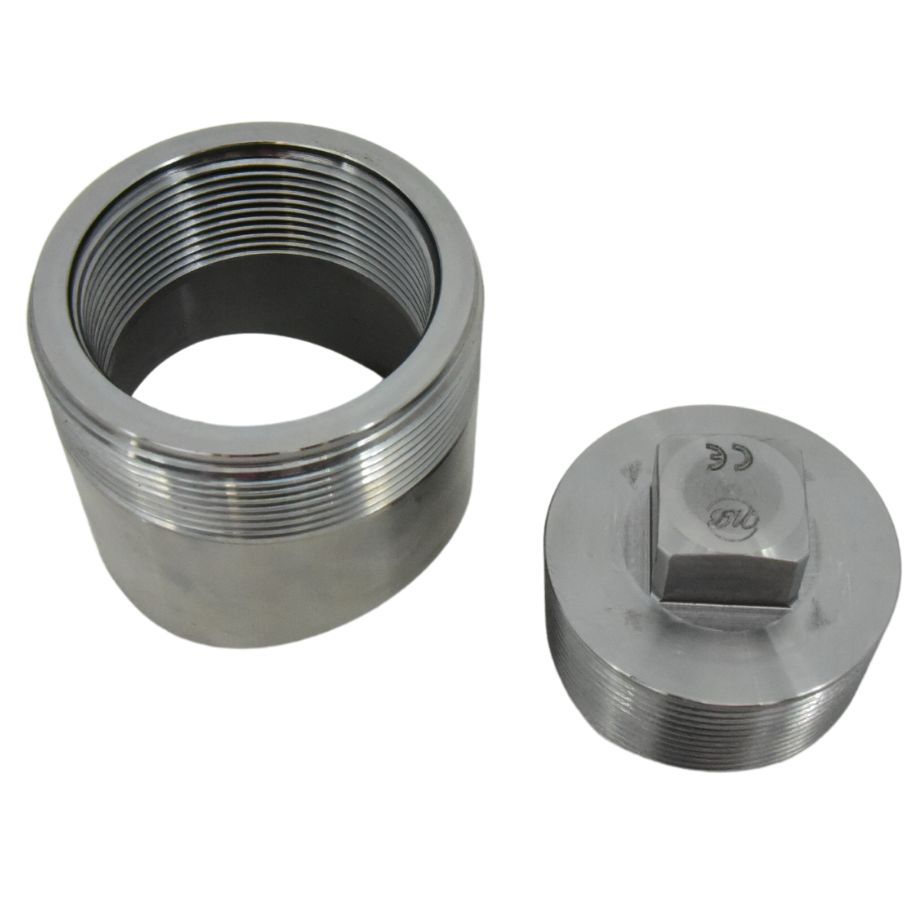 FITTING Króciec z korkiem 2 1/2" GZ na 2" GW + korek 2" GZ/stożek
